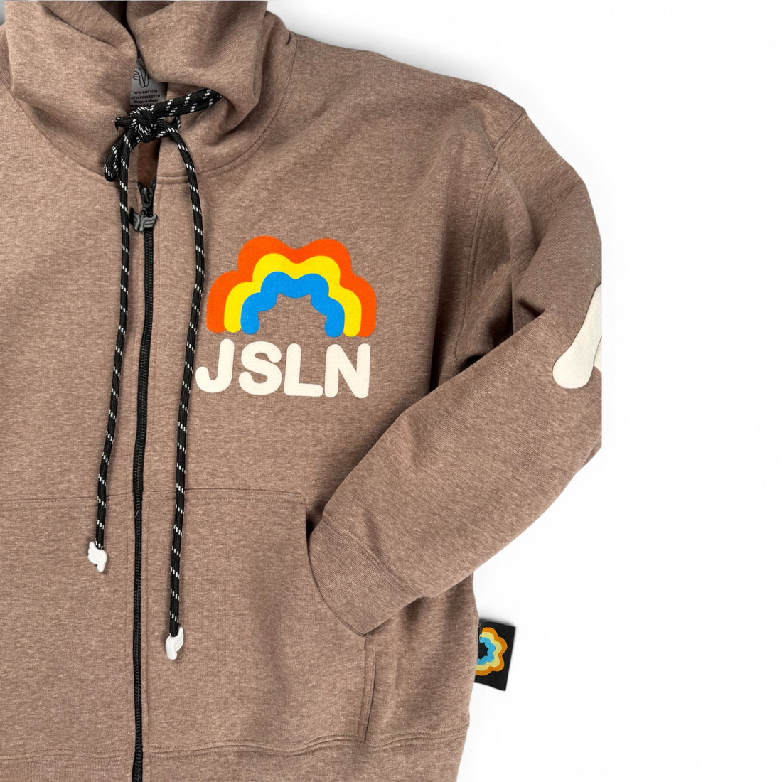 HOODIE ZIP RAINBOW CAPUCCINO
