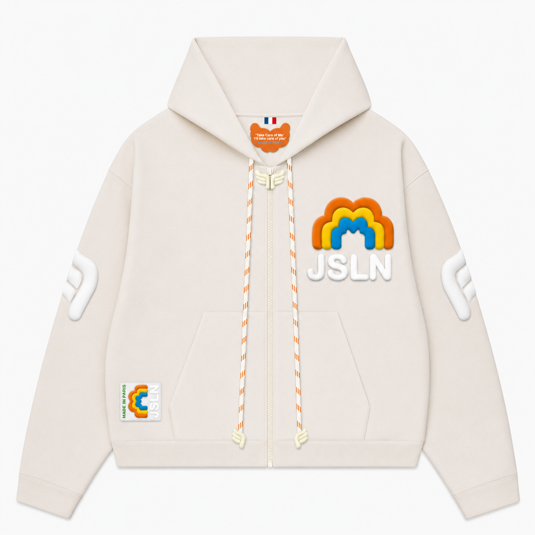 HOODIE ZIP RAINBOW COCONUT