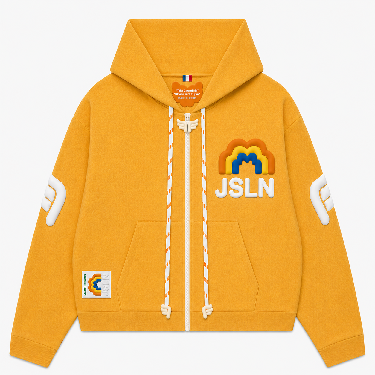 HOODIE ZIP RAINBOW YELLOW