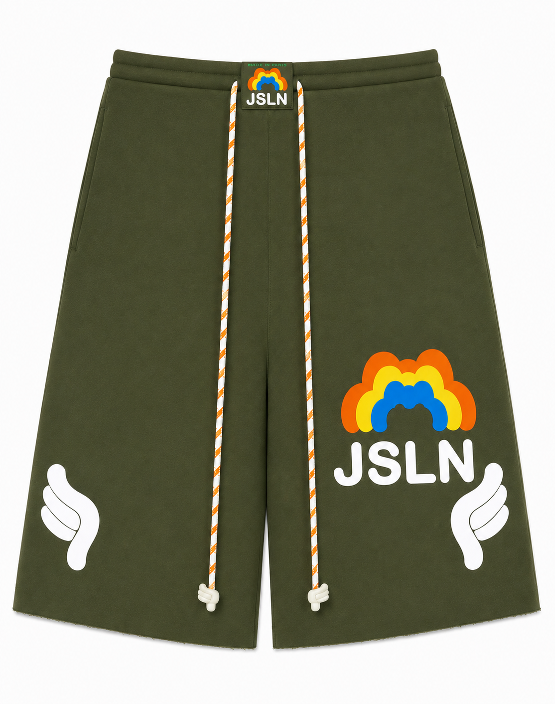 UNISEX OVERSIZE ARMY RAINBOW LONG SHORT
