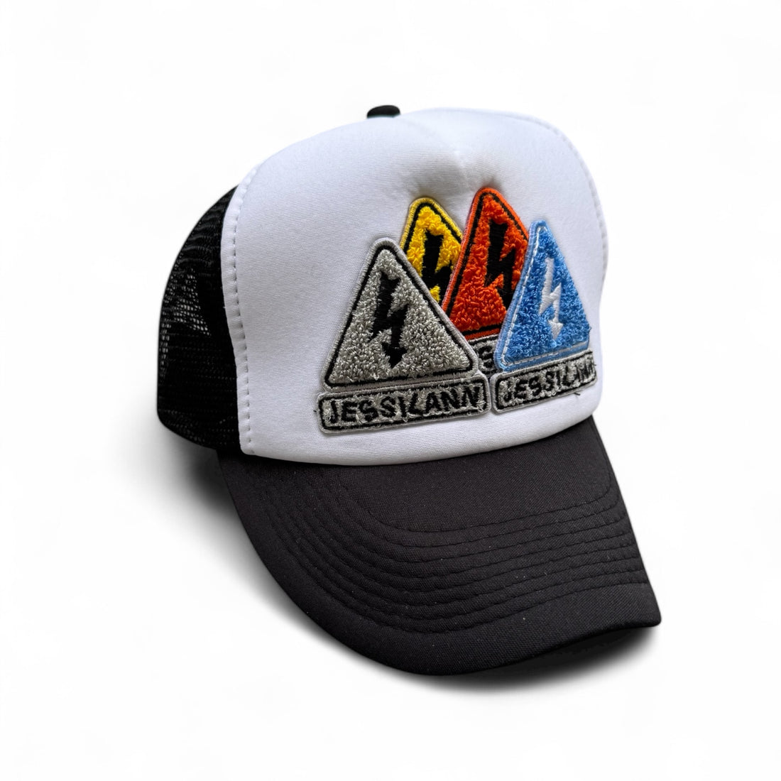 WARNING BLACK WHITE CAP