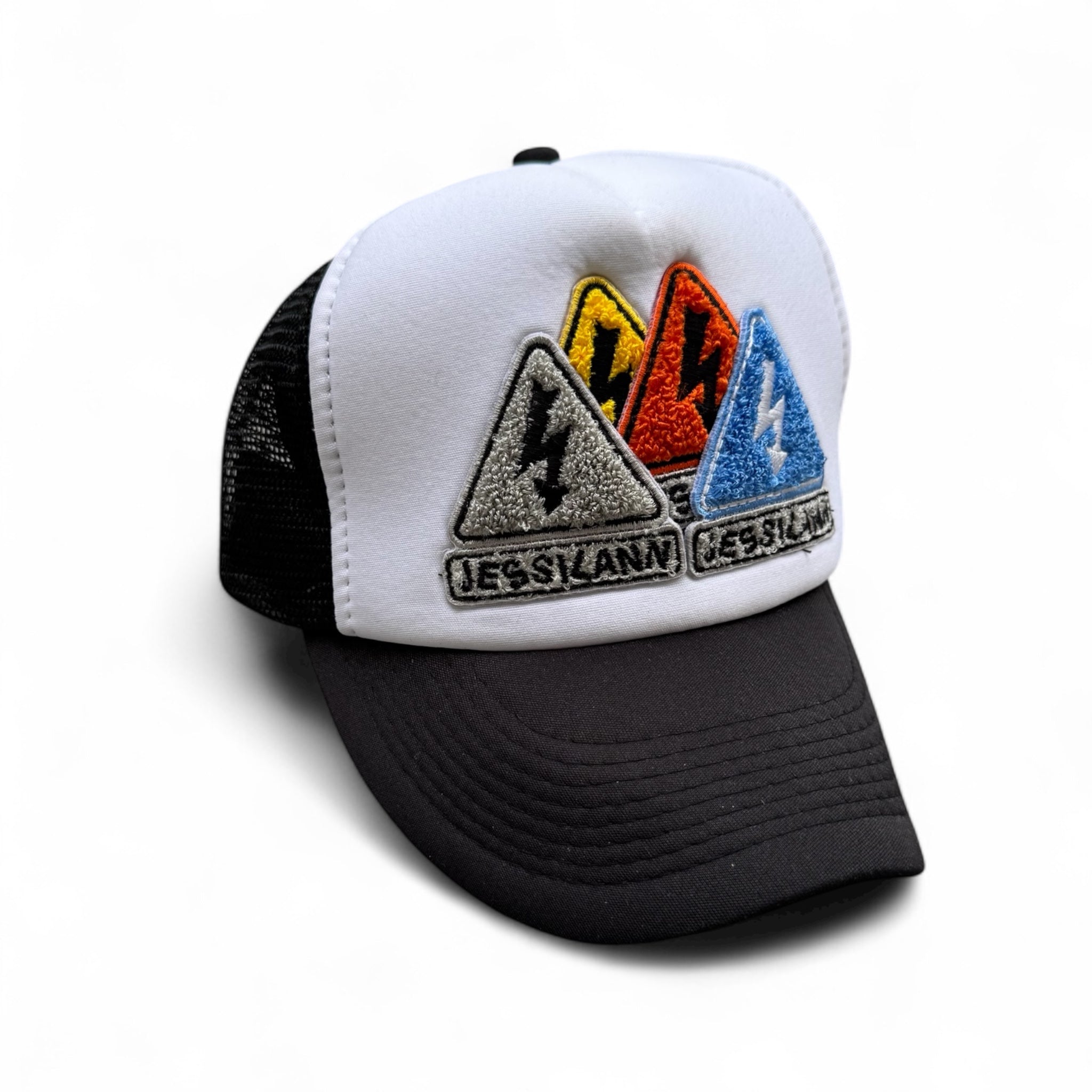 WARNING BLACK WHITE CAP