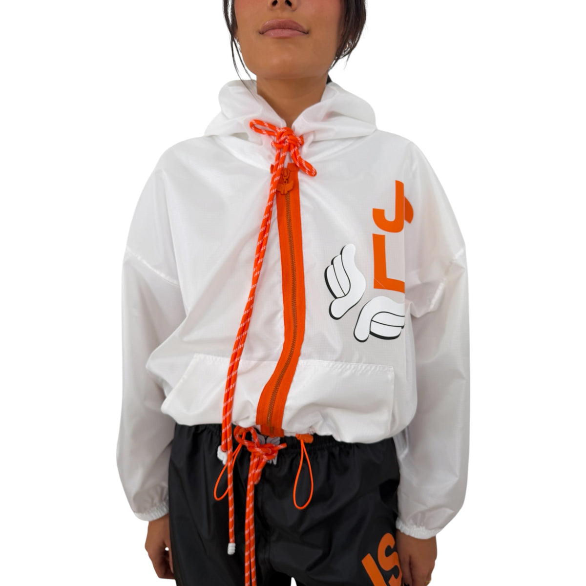 HOODIE ZIP PARACHUTE BLANC