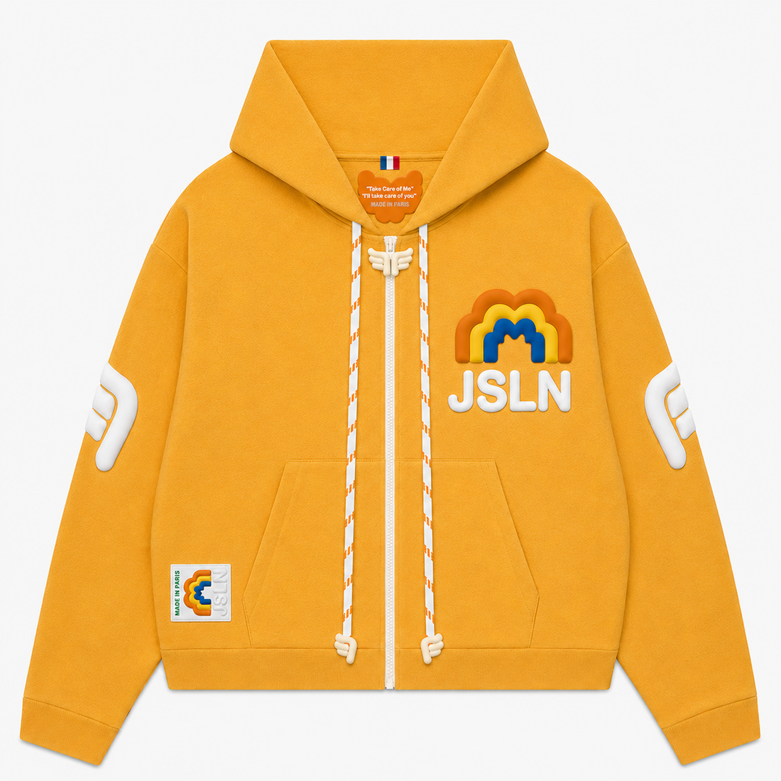 HOODIE ZIP RAINBOW YELLOW