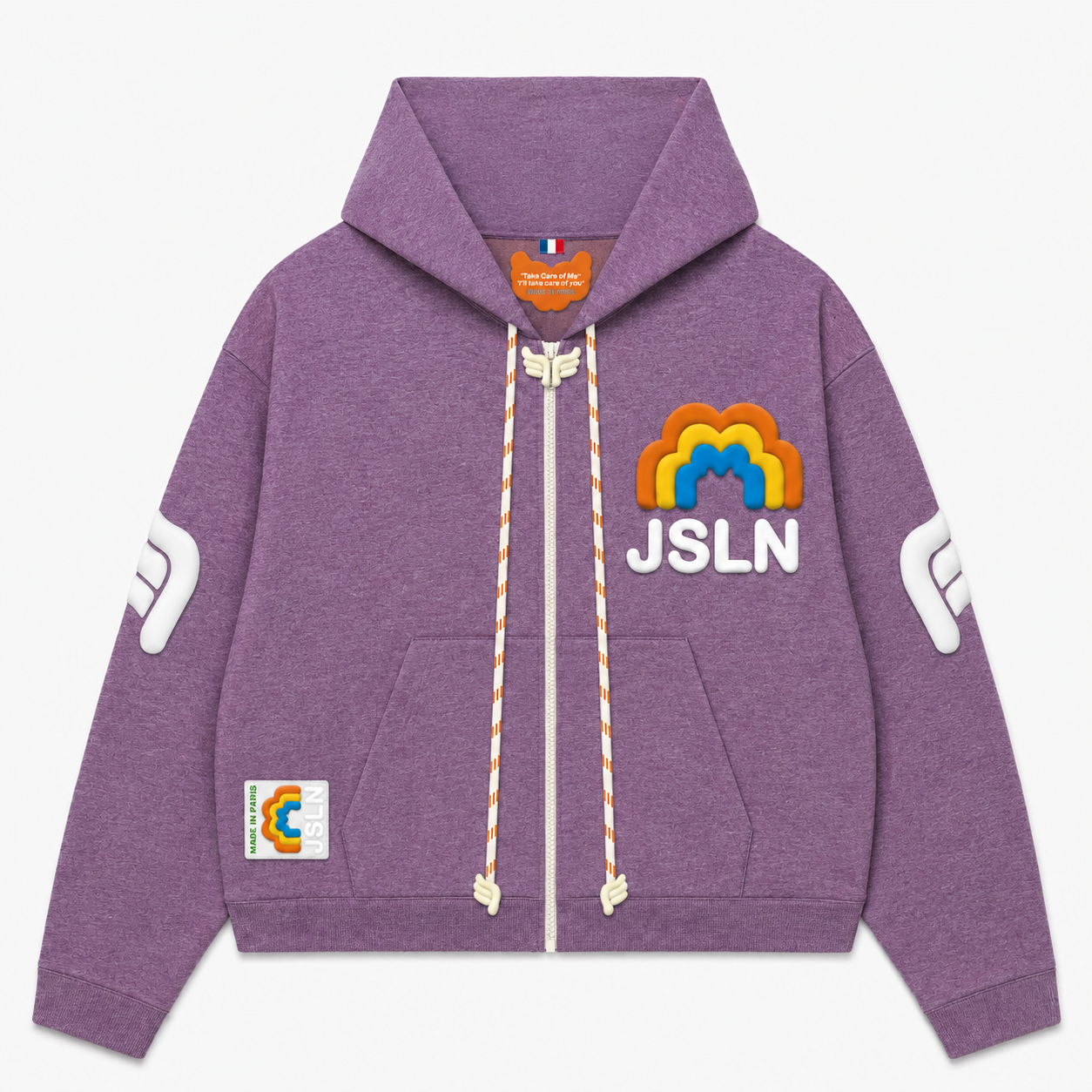 HOODIE ZIP RAINBOW PURPLE