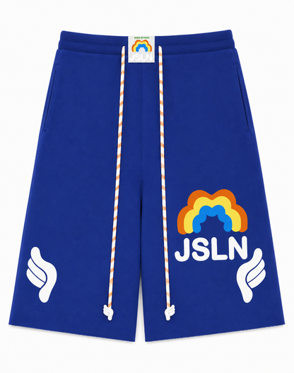 UNISEX OVERSIZE ROYAL RAINBOW LONG SHORT