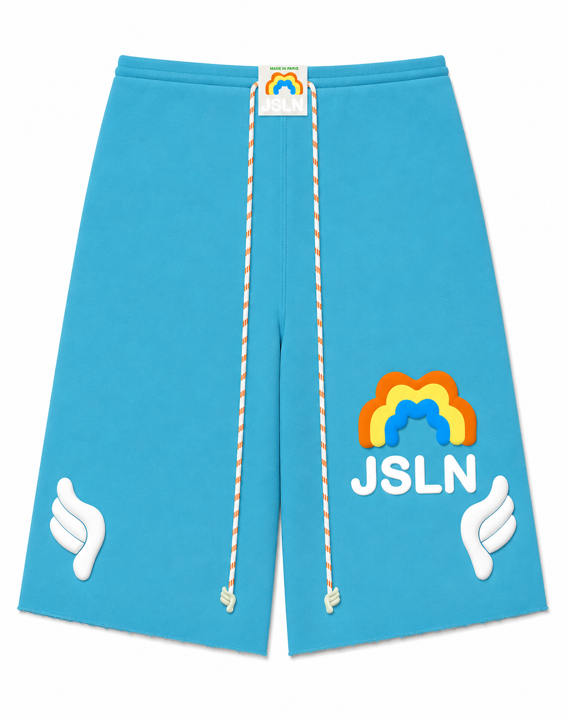 UNISEX OVERSIZE BLUE RAINBOW LONG SHORT