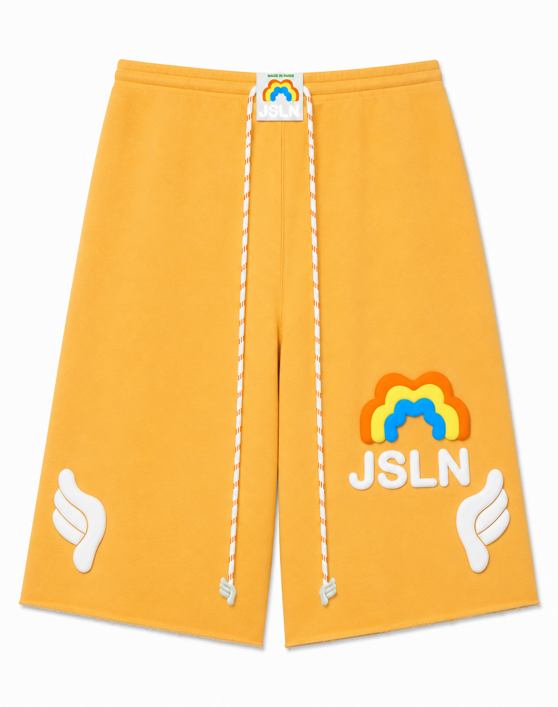 UNISEX OVERSIZE YELLOW RAINBOW LONG SHORT
