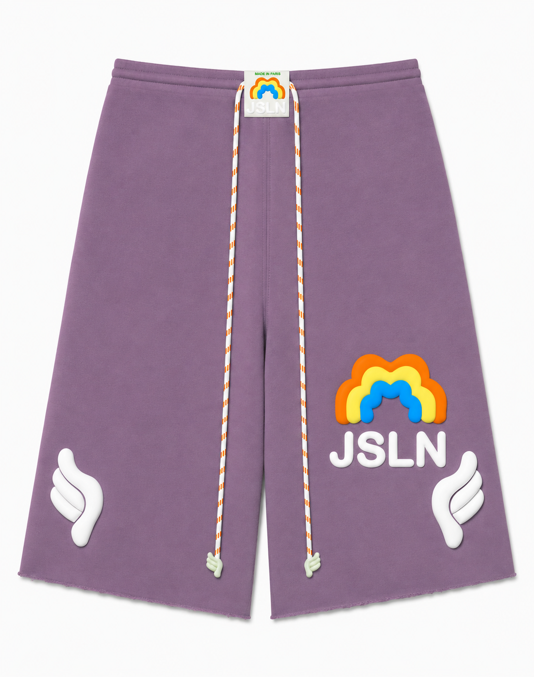 UNISEX OVERSIZE PURPLE RAINBOW LONG SHORT