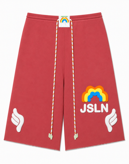 UNISEX OVERSIZE RASPBERRY RAINBOW LONG SHORT