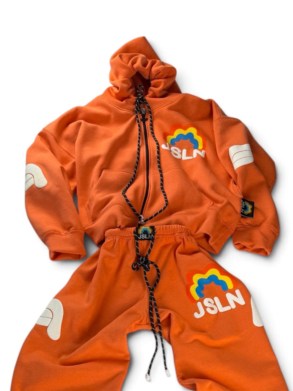 HOODIE ZIP RAINBOW ORANGE