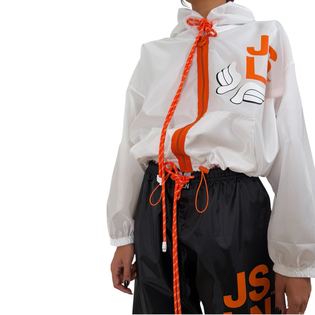 HOODIE ZIP PARACHUTE BLANC