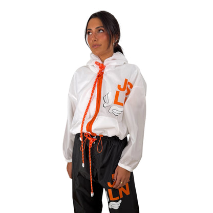 HOODIE ZIP PARACHUTE BLANC