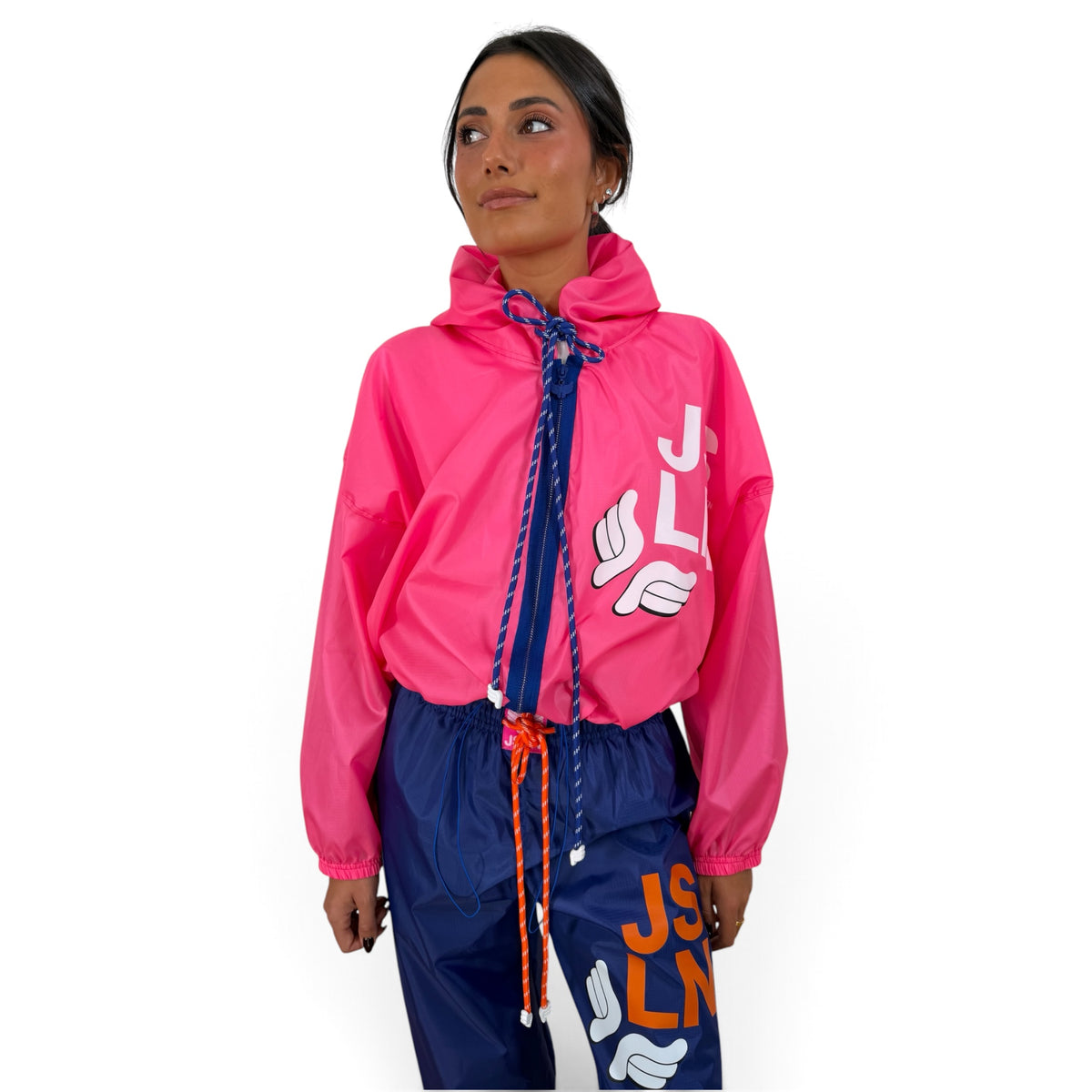 HOODIE ZIP PARACHUTE ROSE